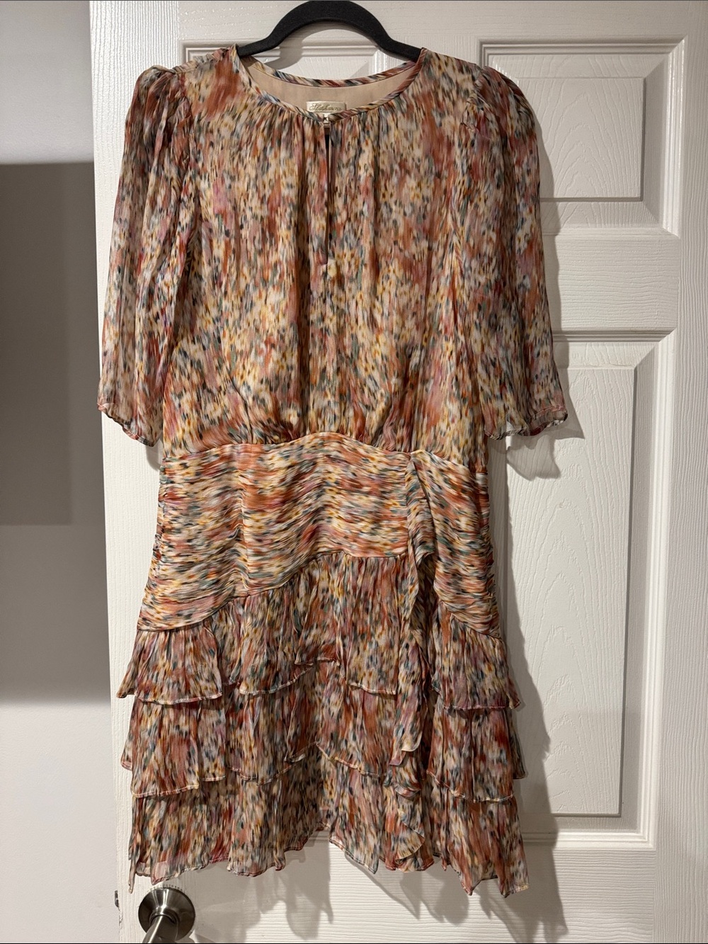 Jhoshanna Women's Multicolor Printed Ruffle Dress size12